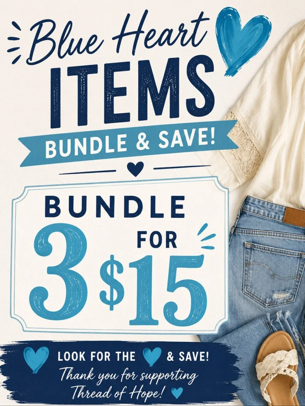 SALE SALE Blue Heart Bundle Deal 🩵 3 For $15